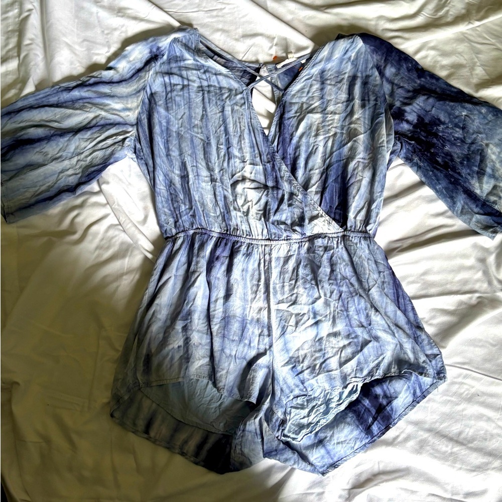 Honey Belle Large Romper Light Blue Layered Spring